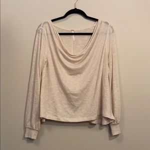 Sparkly cream cowl neck sweater